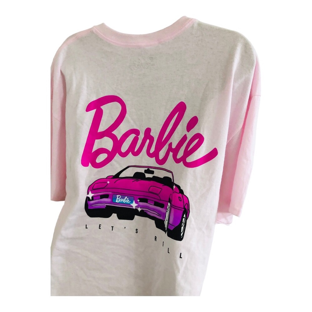 Barbie pink graphic print Barbie corvette t-shirt size XL new - Picture 12 of 16